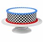Ruban pour gâteaux Checkered Flag NOIR comestible - 4 pièces de 24cm x 5cm adapté aux gâteaux jusqu'à 30 cm à manger avec - déco