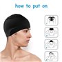 2pcs Bonnet de Bain Piscine Natation pour Adulte Bonnet de Bain Tissu PU Souple Bonnet de Natation pour Mixte Adulte Hommes Femm
