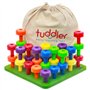 Tuddler Pegs Educational Board: Ensemble de Chevilles empilables de Couleur vive/Jouet éducatif Montessori pour Enfants + Carte
