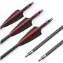 SHARROW 12pcs Flèche en Carbone 30 Pouces Flèches de Chasse Spine 400 Flèches et Arcs Carbone Flèches Tir à l’Arc pour Chasse et