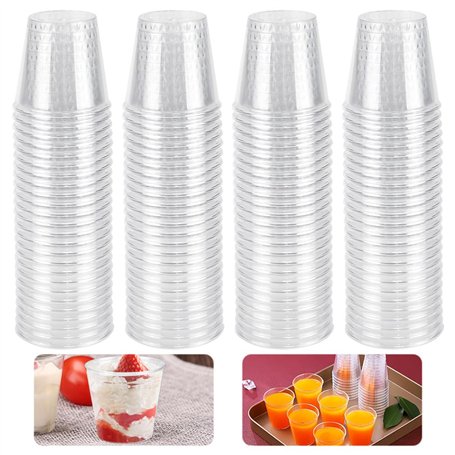Kleemeiero 200PCS Verres à Shot Réutilisables en Plastique 30ML Verre à Liqueur Shooter Réutilisable Gobelets de Service Réutili