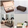 Guyode Boite Rangement Bois Fait à la Main Boite en Bois Avec Couvercle Texture Fine Vintage Keepsake Box Wooden Rangement Multi