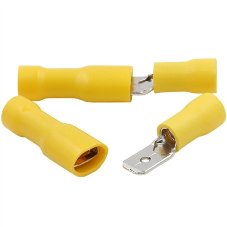 Heschen Lot de 100 bornes de câble mâle/femelle en vinyle entièrement isolé 6