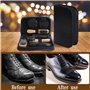Ticeed Kit de Cirage Entretien pour Chaussures, Kit Cirage Chaussure Cuir Brosse Cirage Chaussure Nettoyant Chaussure Cuir pour 