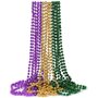 JBINNG Mardi Gras Lot de 12 colliers de perles rondes métalliques en or