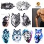 personnalité loup tatouage autocollants nouvelle protection de l'environnement étanche fleu