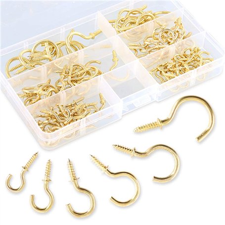 Lot de 120 crochets de plafond à visser en métal de 6 tailles