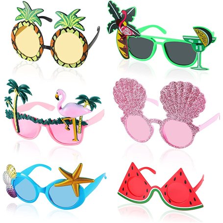 Bacxzomx 6 Paires Lunettes De Soleil De Fête Luau