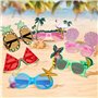 Bacxzomx 6 Paires Lunettes De Soleil De Fête Luau, Tropicales Hawaïennes Lunettes de Fête Drôles, Nouveauté Lunettes Photo Prop