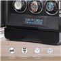 BARRINGTON Remontoir Automatique pour 6 Montres en Noir Boîte de Remontoir Premium avec Moteur Super Silencieux Écran Digital LE