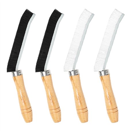 Lot de 4 brosses à joints avec poignées en bois
