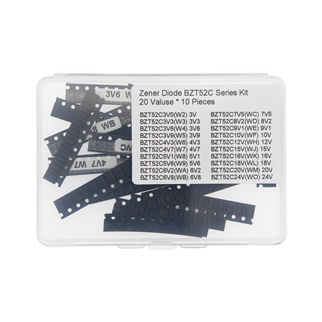 20 Valeurs * 10 Pièces Série BZT52C 0.5W SOD-123 Diodes Zener silicium planaires 3V0 à 24V