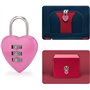 Lot de 2 cadenas à combinaison rose en forme de cœur pour filles et femmes, mini cadenas à code réinitialisable à 3 chiffres pou