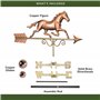 Good Directions Girouette Cheval au Galop en cuivre Pur