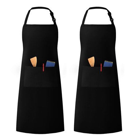 LivinEase Tabliers réglables unisexes pour hommes et femmes – Tabliers de chef à 2 poches pour hommes et femmes