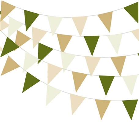 Banderole de fête en tissu vert olive