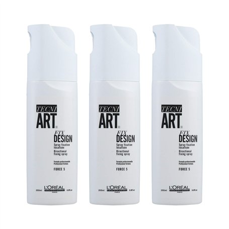 L'Oréal Fix Design Tecni.art Lot de 3 sprays de coiffage sans gaz propulseur 200 ml