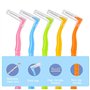 iCovalescent 50 Pcs Brossettes Interdentaire, Brosse interdentaire en forme de L avec poignée, Brosse Interdentaire Outil de Net