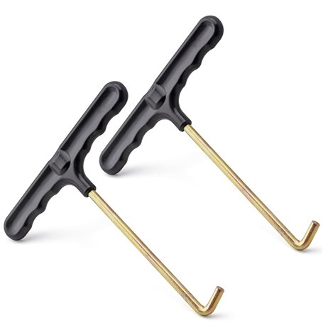 Famgee Lot de 2 outils de traction pour trampoline avec crochet en T pour installation de ressort et démontage