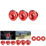 3pcs 18mm Alliage D'Aluminium Boulons de Manivelle de VéLo Capuchon à Visser pour PéDalier(Rouge)