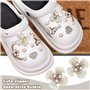 Pins pour Crocs, 24 Pièces Pins Crocs Charms Amovible PVC Shoe Charms DIY Crocs Accessoires Bijoux de Chaussures Set Perle Fleur