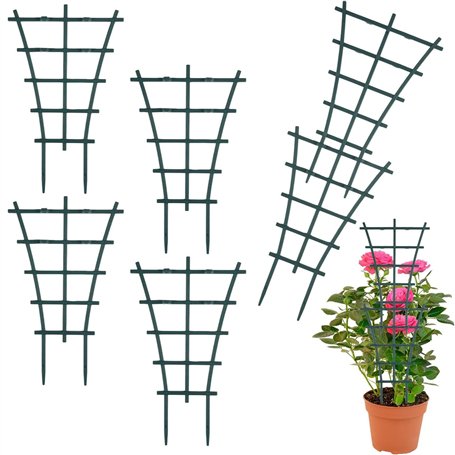 6 Pièces Treillis à Plantes Grimpantes - Support Réutilisable pour Légumes en Pot