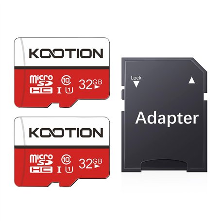 KOOTION Carte Micro SD 32 Go Lot de 2 Carte Mémoire UHS-I Vitesse jusqu'à 85 m/s