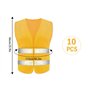 Hitopin Gilet de Sécurité Réfléchissant Haute Visibilité - 10 Pièces - Pour Conducteurs et Travailleurs Unisexe