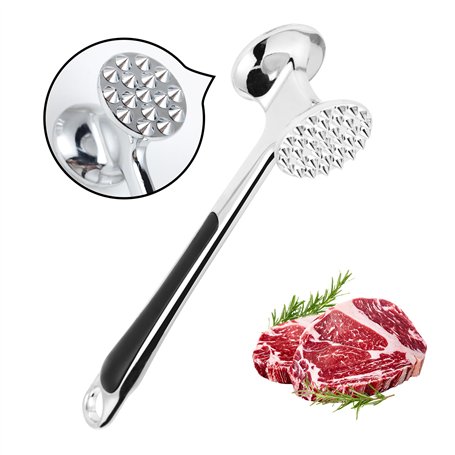 Lrocotanc Attendrisseur de Viande en 304 Acier Inoxydable - Marteau à Viande de Cuisine - Marteau à Steak Double Face - pour Sch