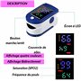 Lot de 2 Oxymètres de Pouls Professionnels – Saturation Oxygène SpO2 & Fréquence Cardiaque – Écran LED HD – Pour Sport, Maison,