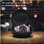 SDFSA Étui de Voyage Montres, 2 pièces Montre Étui de Rangement, Montre Ronde Boîte de Rangement, Watch Travel Case, avec Mousqu