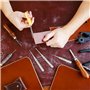 Chudian 8pcs cuir bricolage groover en forme U V outils de cuir à la main, outils de travail bord en cuir en acier inoxydable po