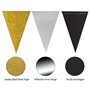Dadabig 4Pcs 12M Drapeau Triangle de Papier Paillettes Double-Face,Bannière et Fanion Noir et Or Décorative pour Mariage,Anniver