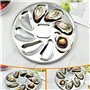 2 Pièces Assiettes à Huîtres en Acier Inoxydable Plaque à Huîtres Shell en Forme Durable Conteneur H