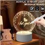 GOMETY Veilleuse LED en acrylique, lampe LED créative DIY avec télécommande et stylo effaçable, veilleuse personnalisée pour béb