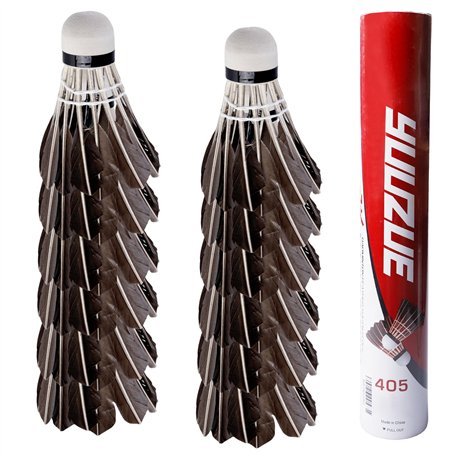 PRITOK Lot de 12 balles de badminton : volants en plume d'oie avec tête en liège