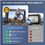 PARKVISION Rétroviseur de vélo avec protection anti-éblouissement - Caméra de recul de vélo avec écran réel 4,3" AHD 1080P - Pin