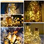 WIYETY Lot de 30 guirlandes lumineuses LED : 2 m Mini guirlandes lumineuses à piles, guirlande lumineuse en fil de cuivre étanch