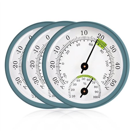 Lot de 3 thermomètres hygromètre 2 en 1 de précision pour l'intérieur et l'extérieur avec zones de confort colorées