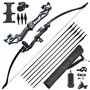 Huntingdoor 55" Arc et Flèche Set Adulte 40lbs Takedown Arc Recurve Kit Tir à l'arc Arc de Chasse avec Accessoires Arc Long en M
