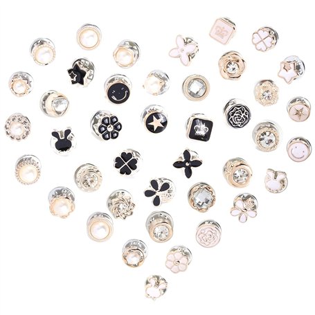 Dzmuero Broche Femme Vetement Bouton Pins Broche de Perles pour Les Boutons de Broche de Chemise pour Femmes