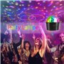Boule Disco USB Lumière de Fête, Portable Jeux de Lumiere RGB Couleurs LED Lampe de Scène Disco Boule à Facette Fête Éclairage C
