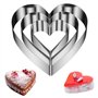 Luazvilkpsar 3 Pièces Cercle a Patisserie Coeur en Inox