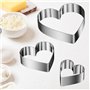 Luazvilkpsar 3 Pièces Cercle a Patisserie Coeur en Inox, Cercle Patisserie Hauteur 4.5 cm Moule à Gâteau Diamètre 10/15/20 cm, C