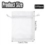 100 Pièces 7x9cm Blanc Sacs Pochette Cadeau en Organza Tulle Bonbon Dragees de Lavande Marriage Sacs à Cordon Petit Pochette Tis