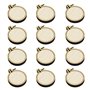 Lot de 12 mini cerceaux en bois perforés pour point de croix