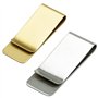 Lot de 2 pinces à billets en acier inoxydable pour ranger de l'argent et des cartes de crédit (argent et doré)