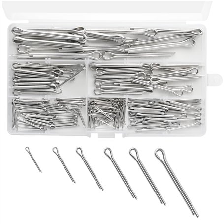 Lot de 230 goupilles de verrouillage en acier inoxydable avec boîte de rangement