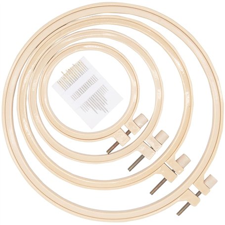 Lot de 4 cadres à broder ronds en plastique