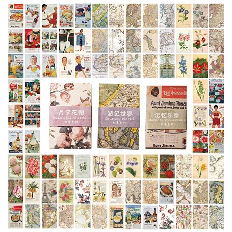 VNHATY Lot de 180 cartes postales littéraires rétro